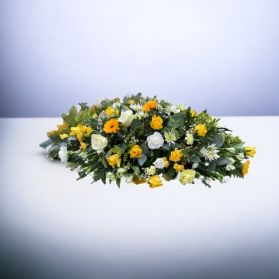 Yellow & White Coffin Spray