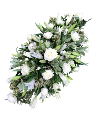 White Rose, Lisianthus & Lily Double Ended Spray