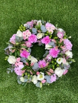 White & Pale Pink Loose Wreath